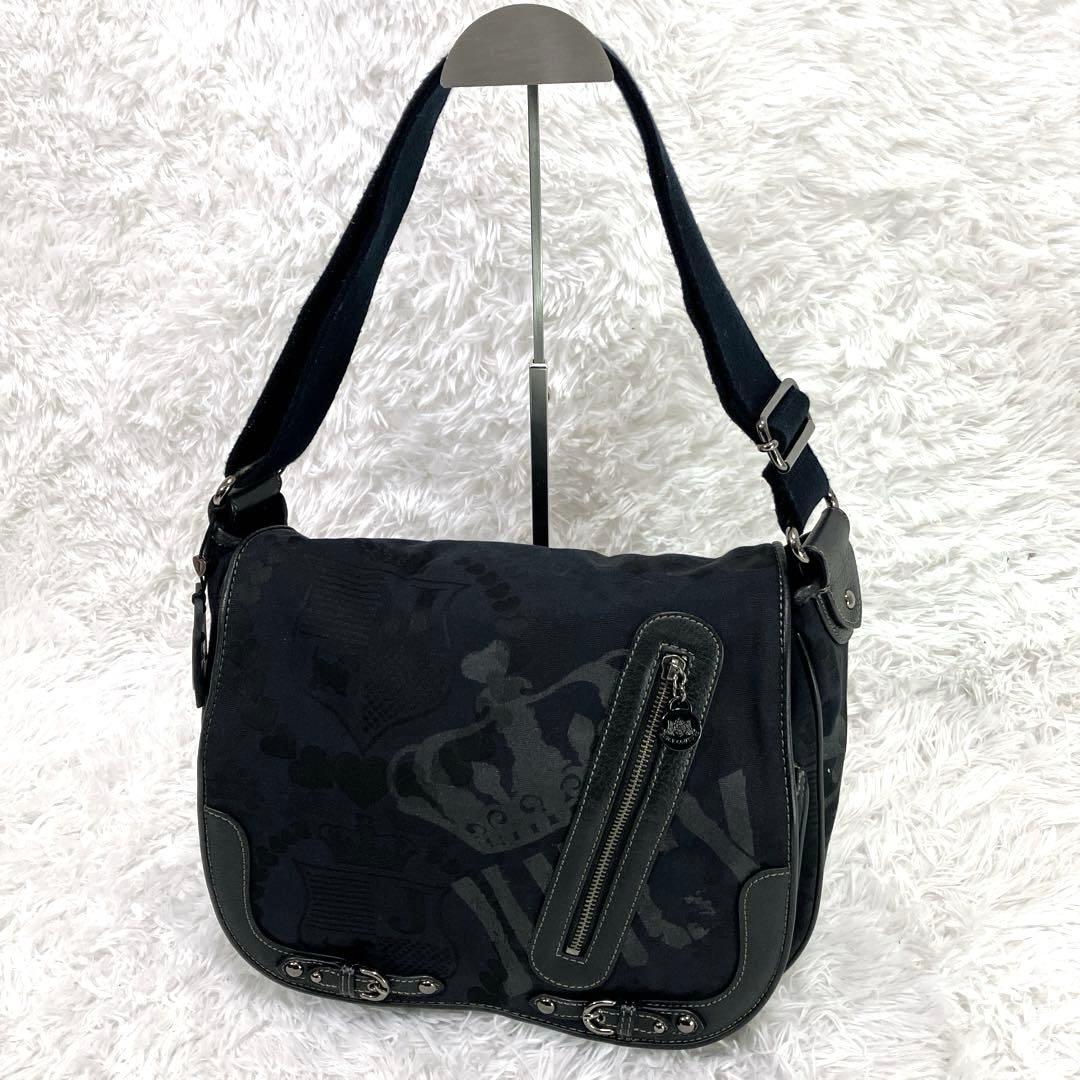 y2k archive JUICY COUTURE ショルダーバッグ　A4可　黒