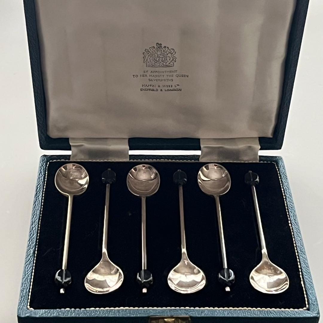 マッピン&ウェッブ コーヒービーンズ スプーン 純銀 スターリング