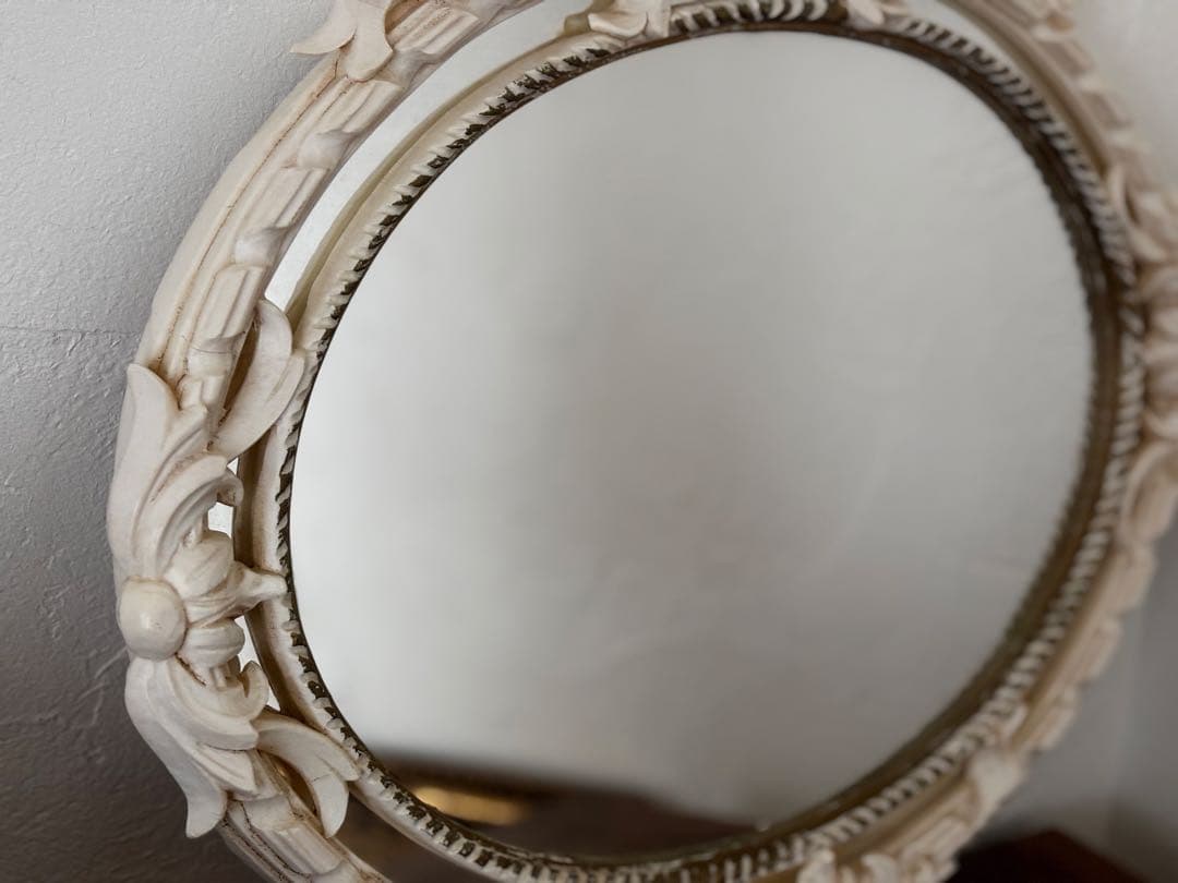 美品　イタリア製　壁掛け　鏡　ウォールミラー　リボン装飾