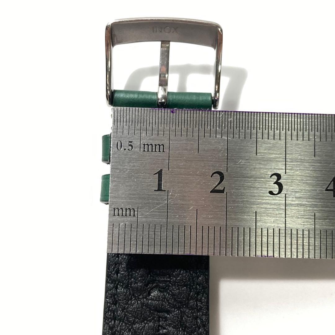 【ジャンルソー】アリゲーター竹斑ストラップ　グリーン　革ベルト　レザーベルト