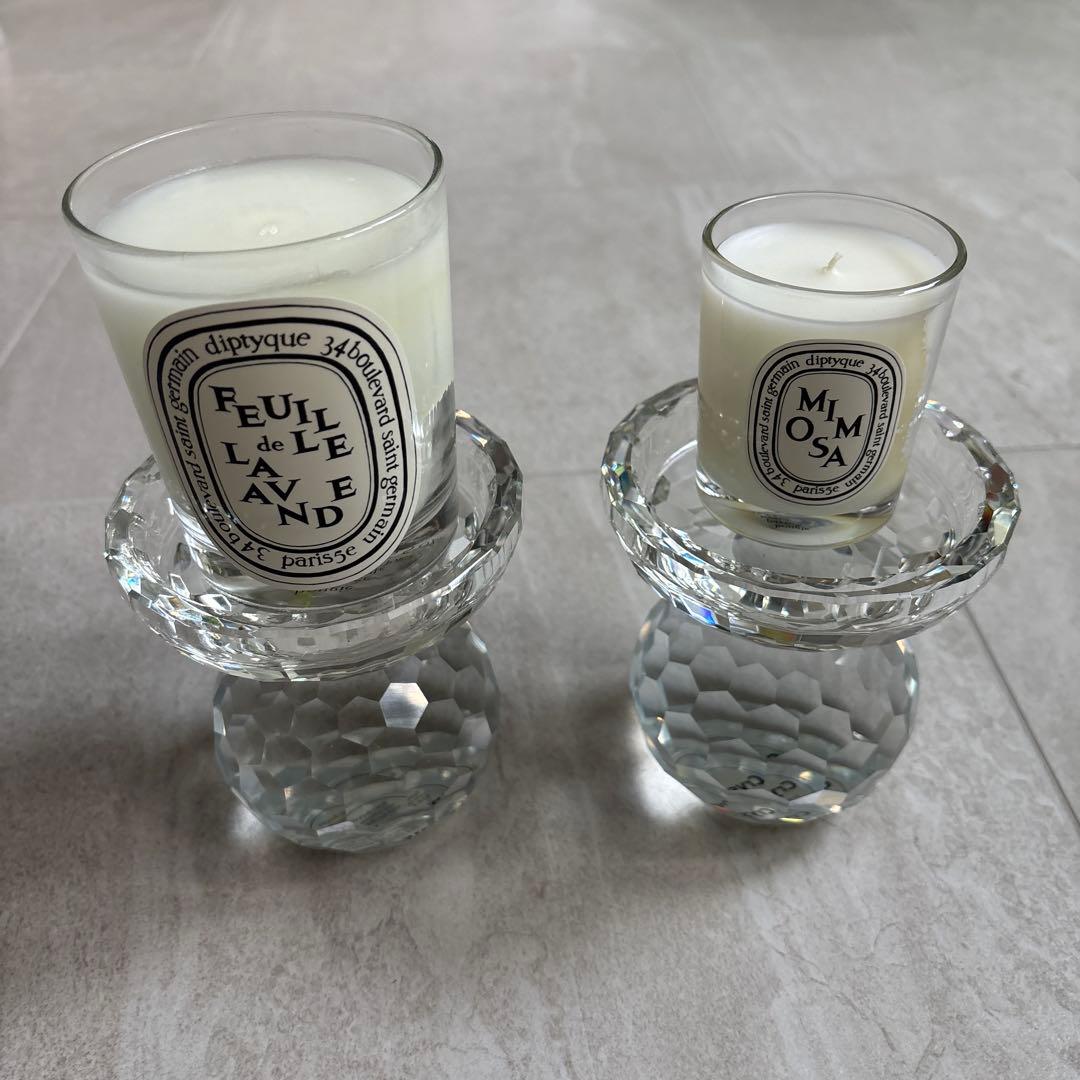 クリスタルガラス キャンドルホルダー