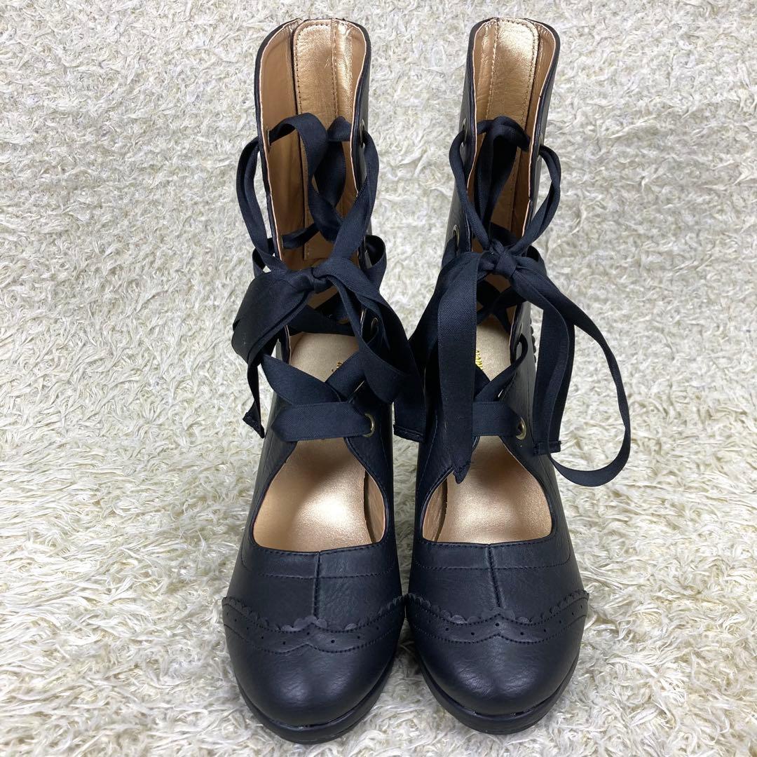 『未使用』ヴィクトリアンメイデン ショートブーツ レースアップ ブラック 23