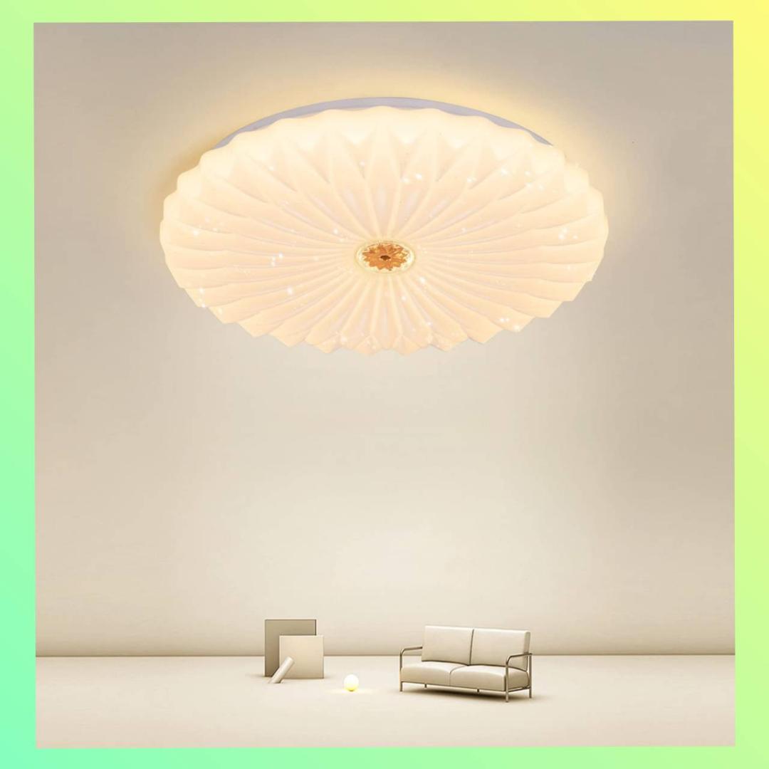 シーリングライト リモコン 星空効果8畳10畳 心に咲く蓮の花