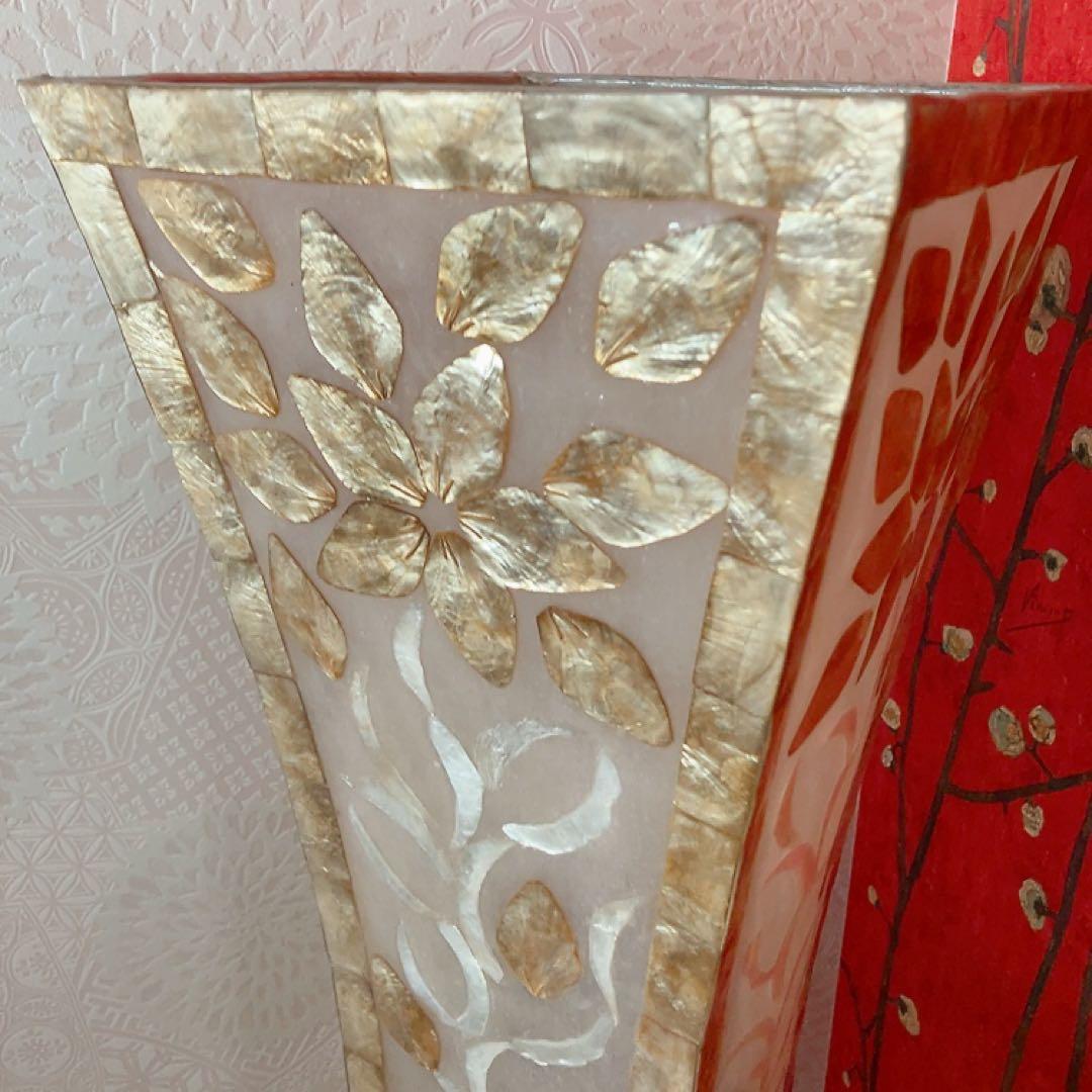 MANJA アジアンテイストのフロアランプ シェル×レジン 和モダン