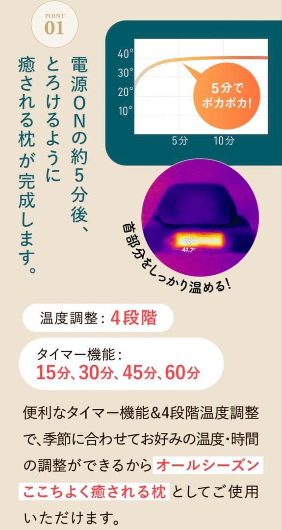 【美品・正規品】首と肩がホッとする枕　ホットピロー　カルクス　サバキュー