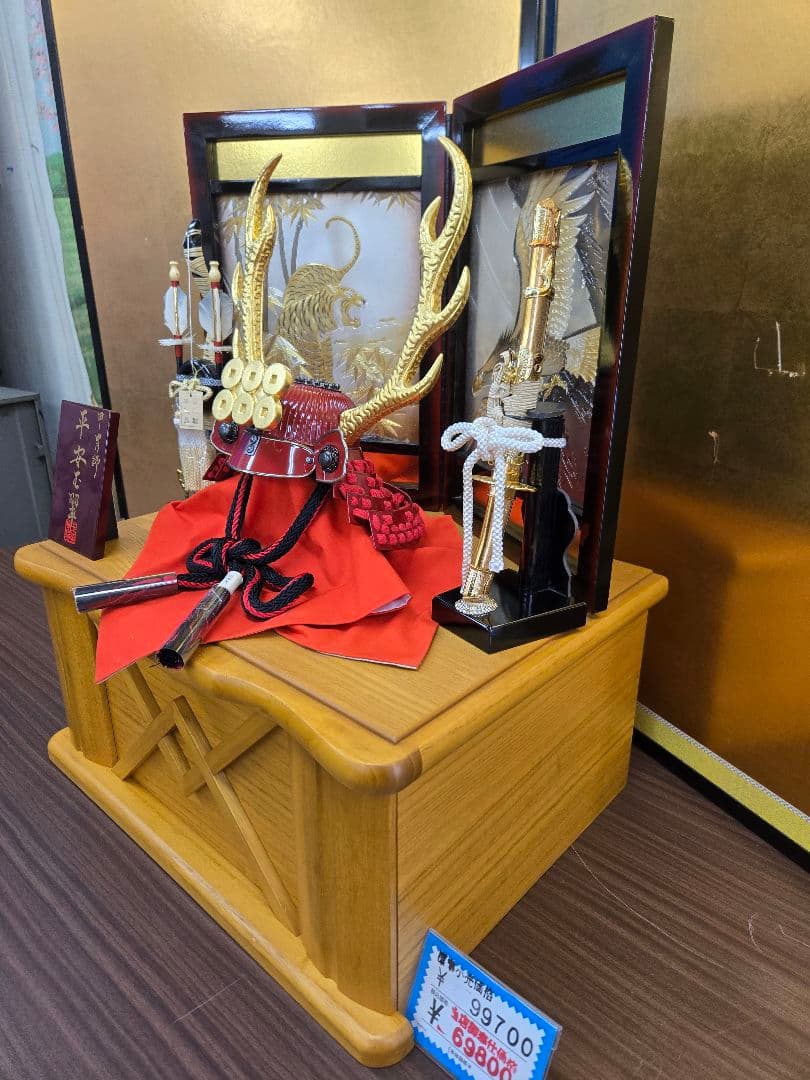 【展示品限り】五月人形　兜　真田幸村　収納飾り　※閉店セール　S43