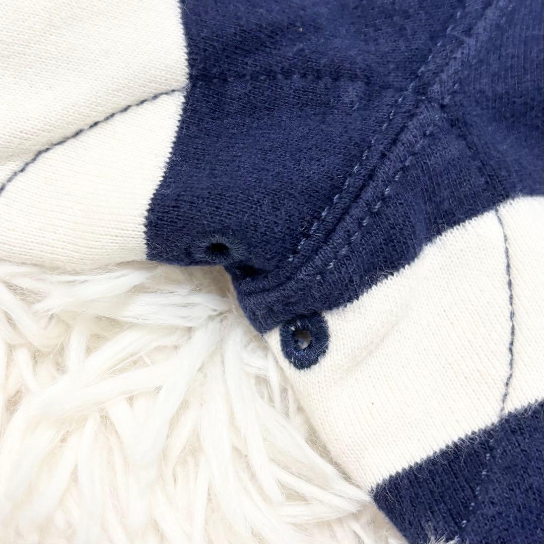 ポロバイラルフローレン ラガーシャツ ボーダー 常田着用モデル ネイビー 白 M