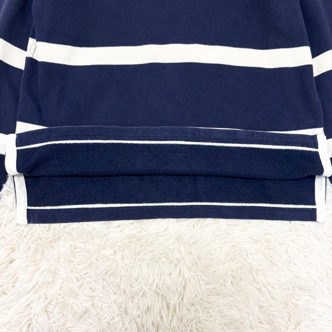 ポロバイラルフローレン ラガーシャツ ボーダー 常田着用モデル ネイビー 白 M
