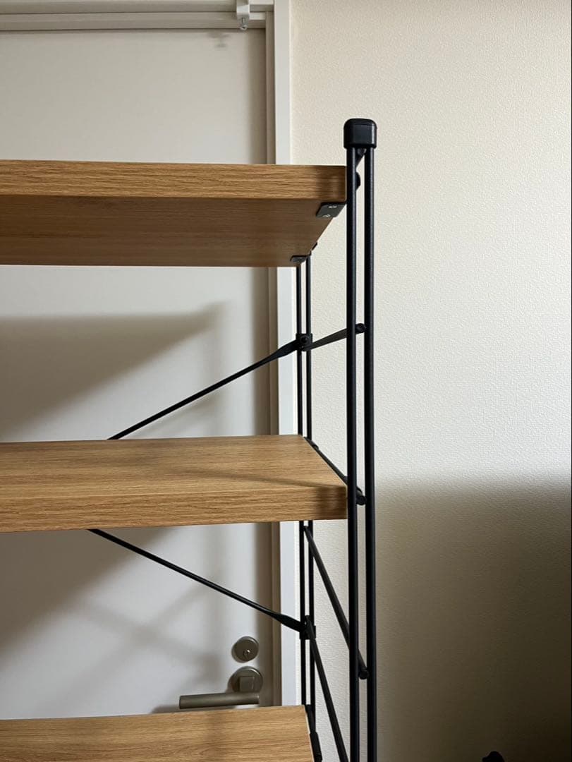 山善　オープンシェルフ　ラック　5段　オーク