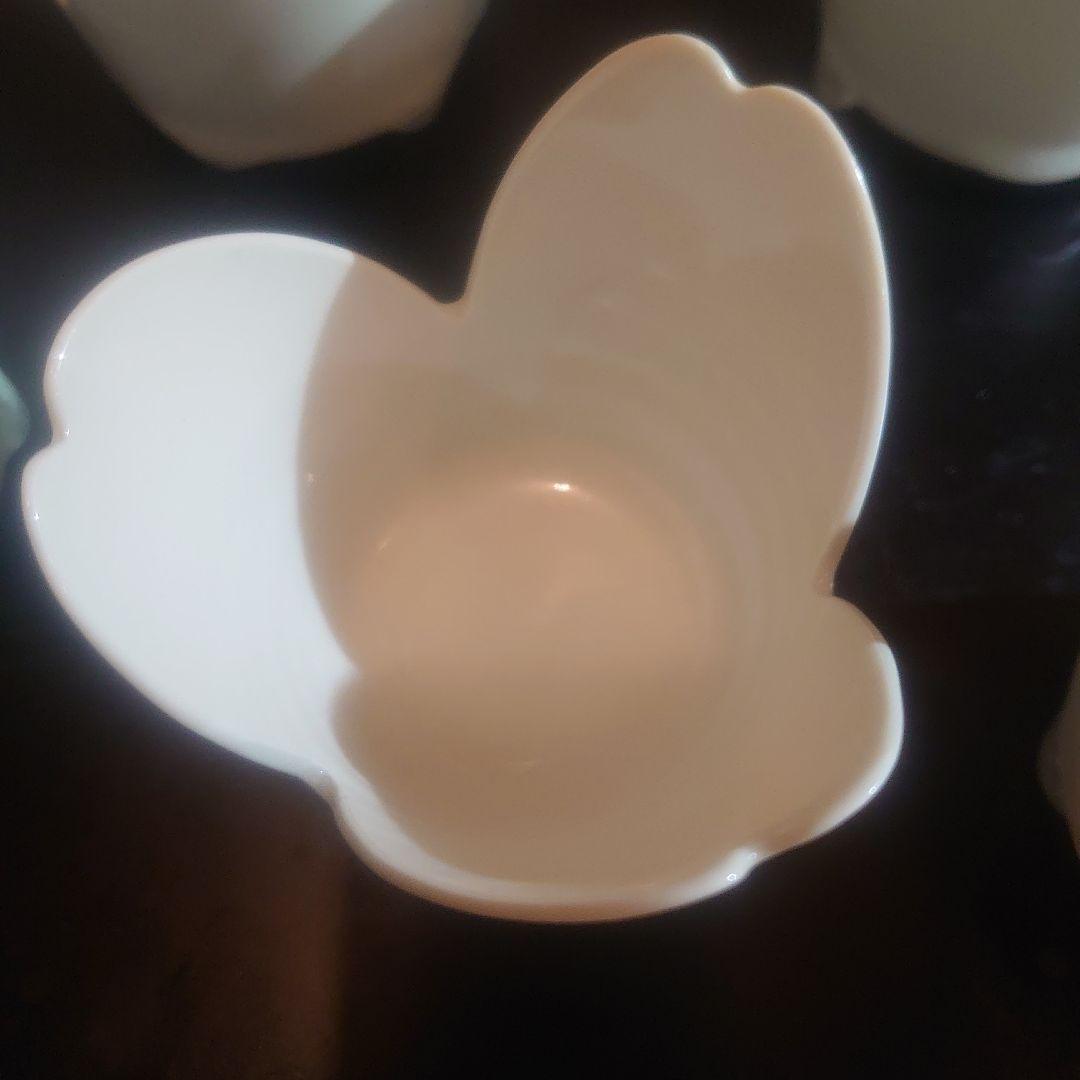 花びら型白磁作家もの6個セット