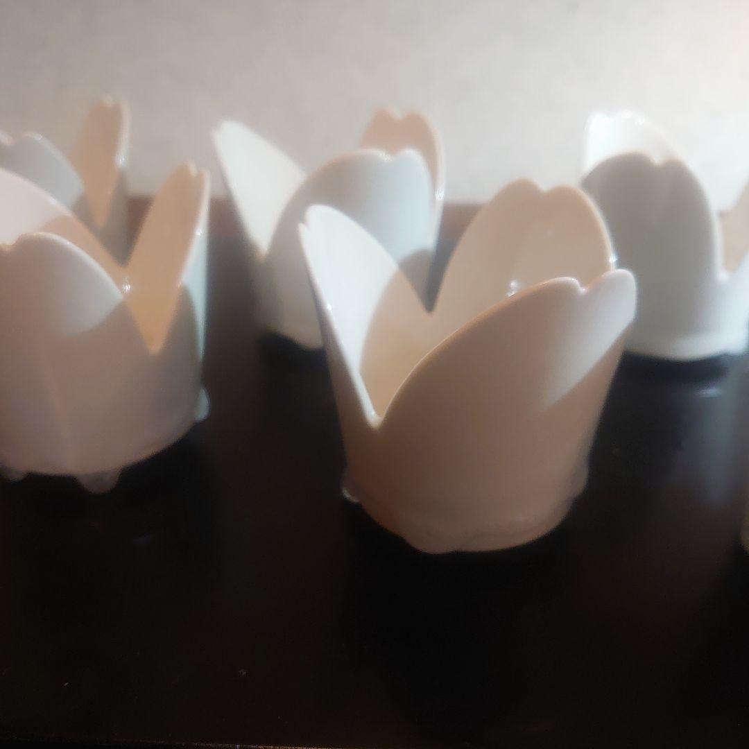 花びら型白磁作家もの6個セット