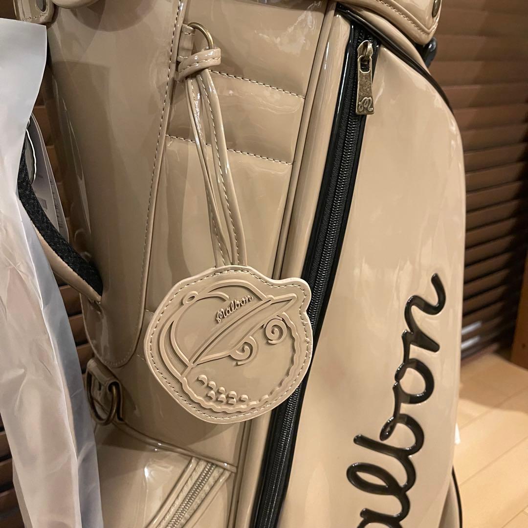 MALBON マルボンゴルフ キャディバッグ ゴルフバッグ エナメル ベージュ