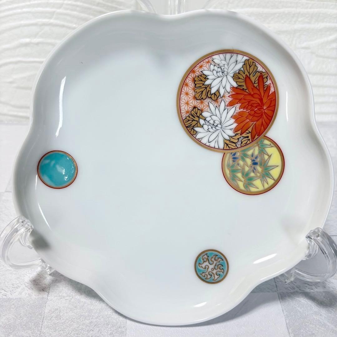 深川製磁 銘々皿揃 和皿 6枚セット 寿赤絵 トリプレット緋 古代呉須