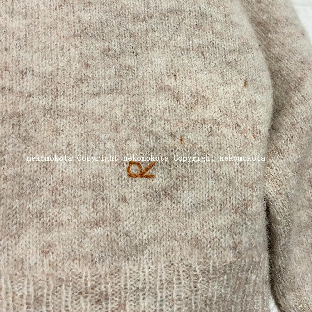 専用★45R シェットランド縮絨のカーディガン 3 ウール ベージュ ニット