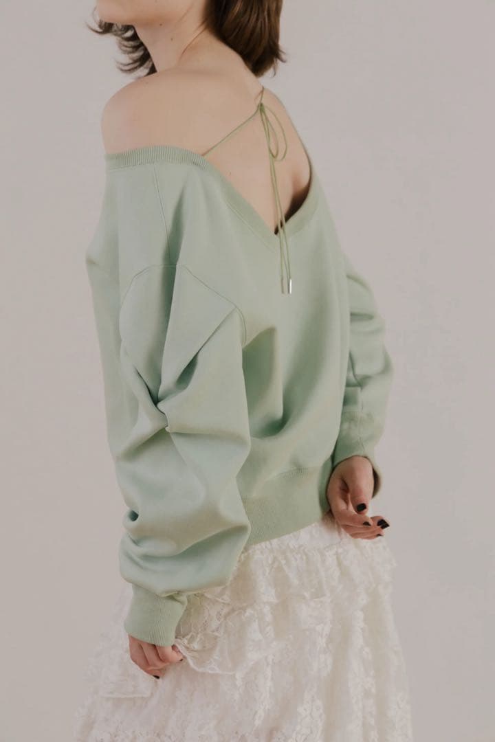 【45%オフ】新品未開封THE TOE オフショル　ミントグリーン スウェット