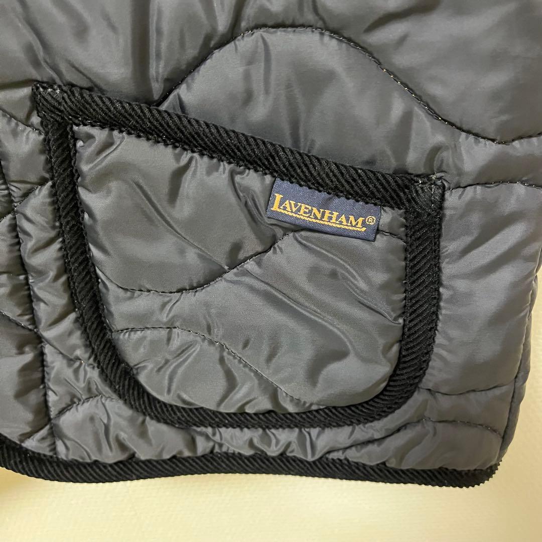 美品 LAVENHAM ラベンハム ノーカラー　キルティングジャケット 黒 36