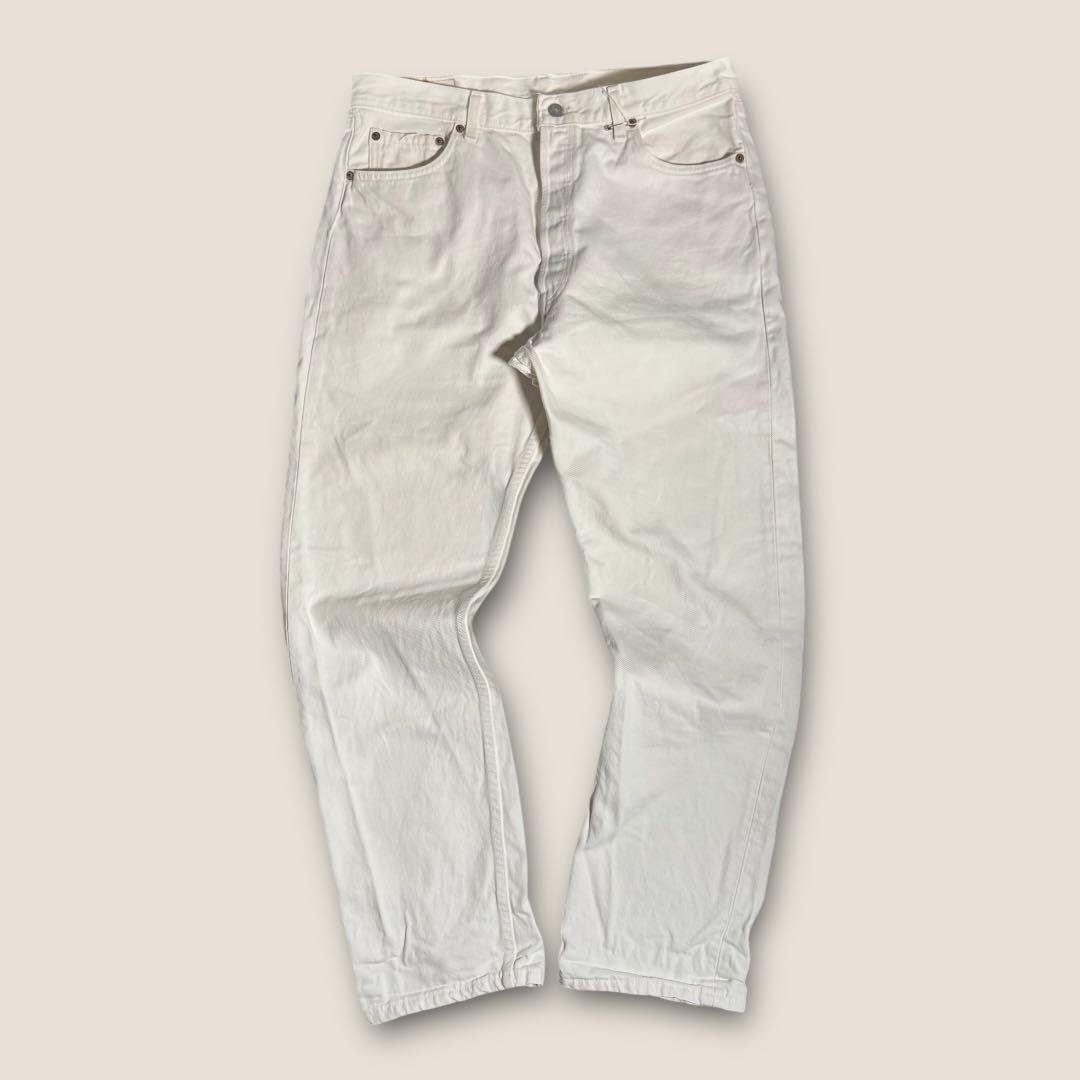 【名作】90s USA製 リーバイス501 ホワイトデニムパンツ 36 × 32