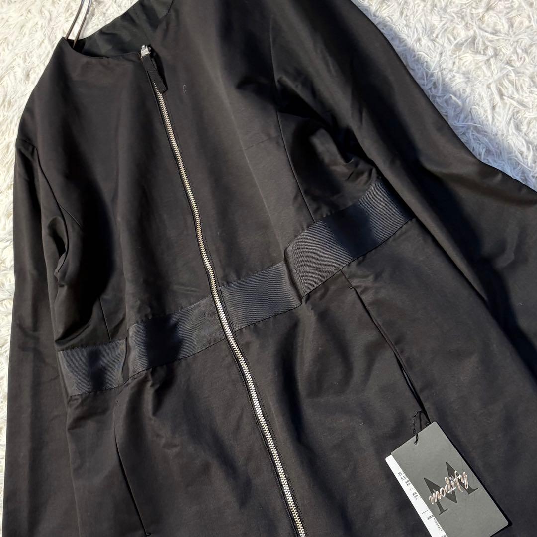 新品タグ付き　Modify 2wayブラックノーカラーコート　リバーシブル　40