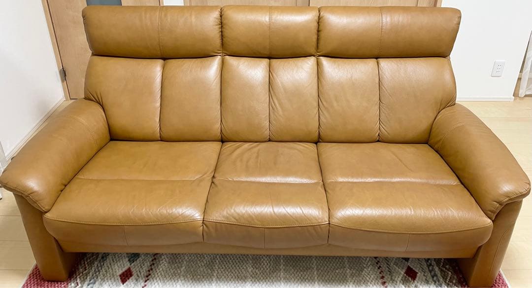 【1万円相当ソファカバー付‼︎ 】3人掛けソファ(3S) ハイバック・革張り