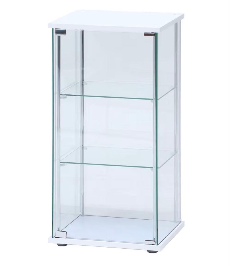 不二貿易 コレクションケース フィギュアケース　3段　ホワイト ガラスケース