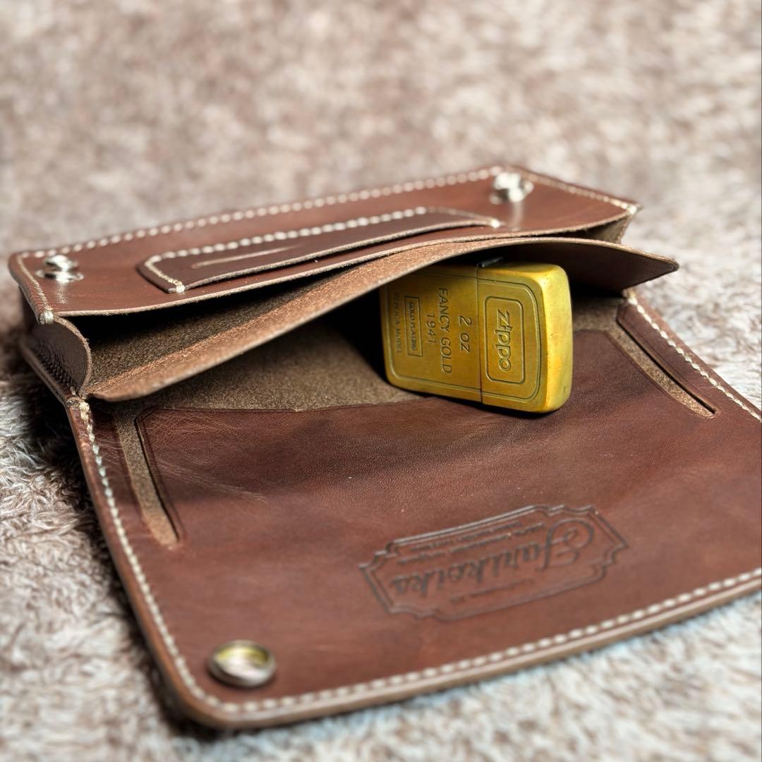 ◎ラスト1点.大人の渋さ漂う.二つ折り.オイルヌメシャグポーチ◎