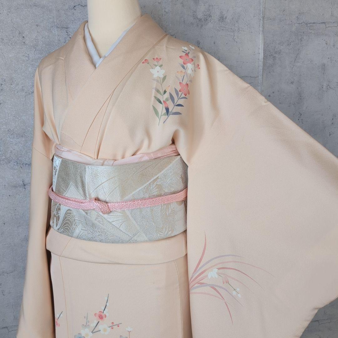訪問着　フルセット　着物　正絹　加賀友禅　松坂屋　花梅　祝い事　O2