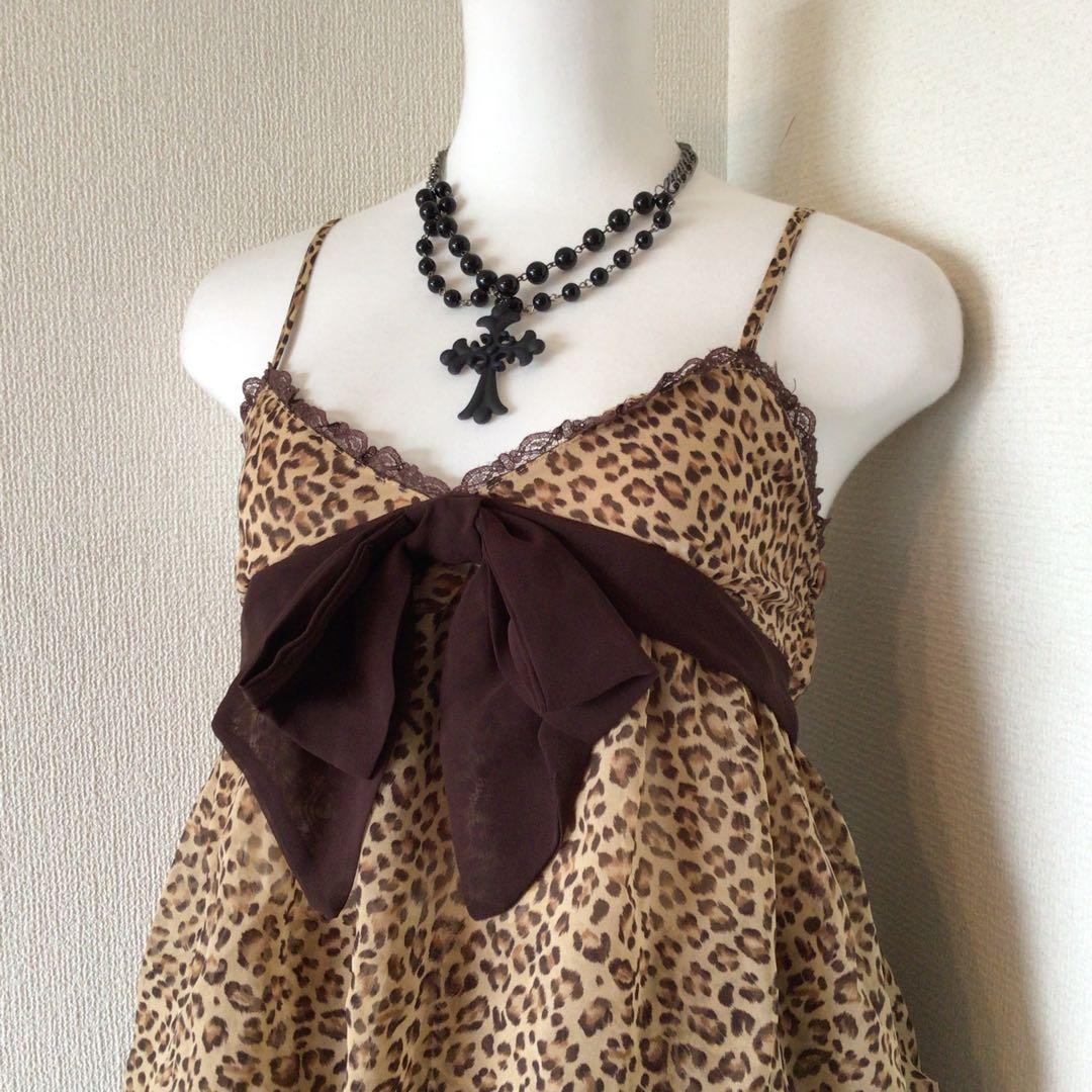 y2k TRALALA 希少　豹柄ティアードキャミ平成ギャル　姫ギャル　リズリサ