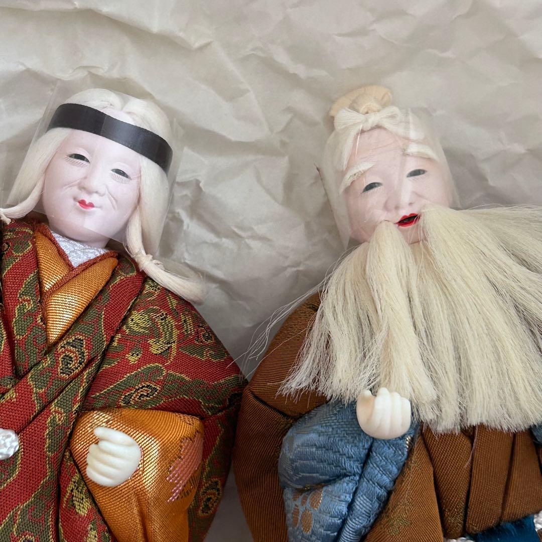 高級人形　伝統工芸品　芳俊作 共白髪 高砂人形