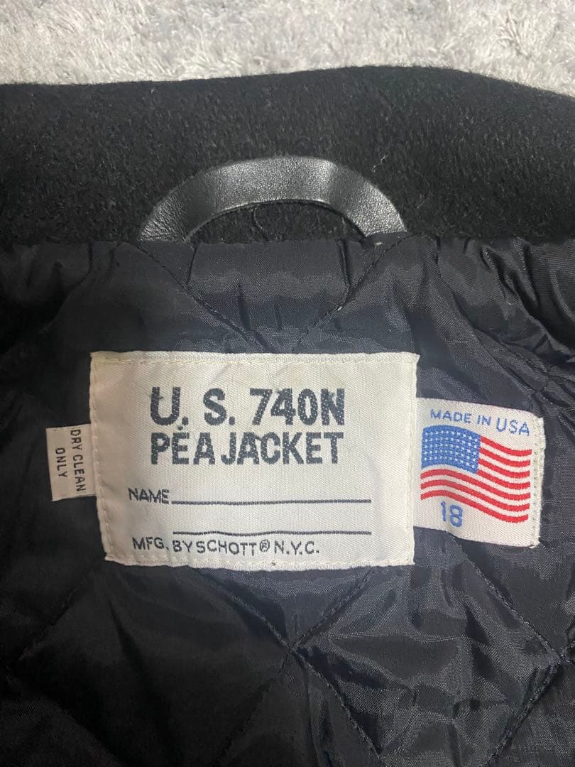 USA製　schott ショット ピーコート 黒 メンズジャケット 18