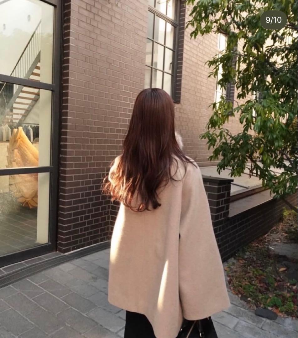 【suzu】美品Chicoファー取り外しケープコートmystic