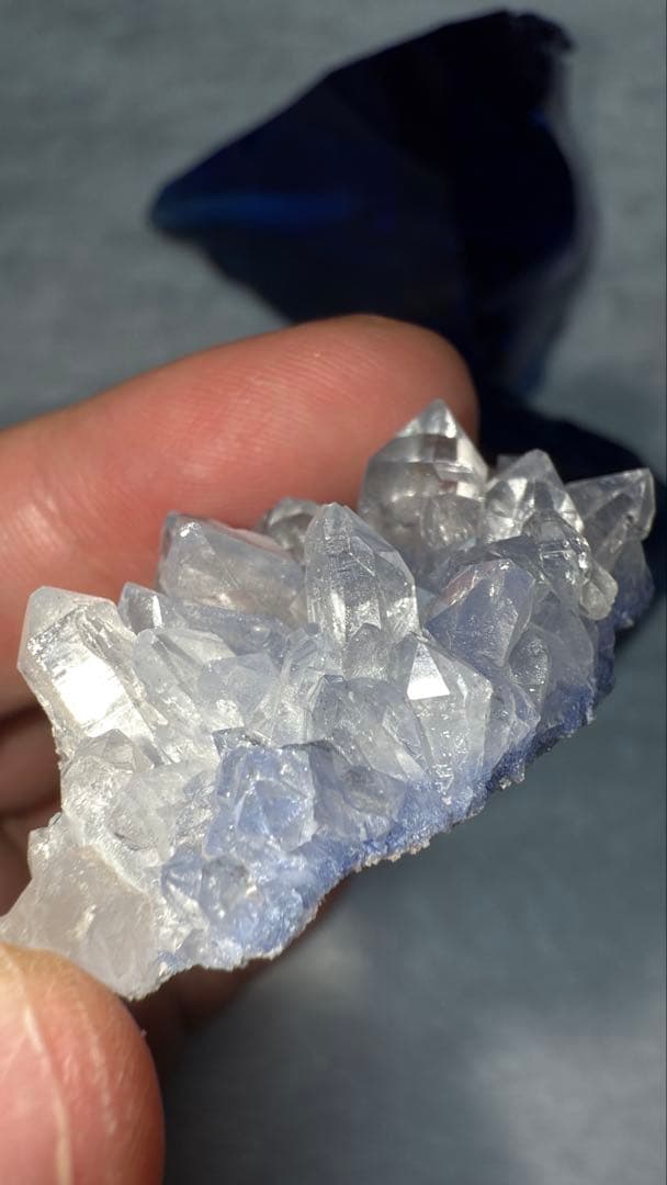 高品質 デュモルチェライトインクォーツ クラスター 原石