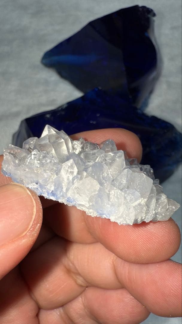 高品質 デュモルチェライトインクォーツ クラスター 原石