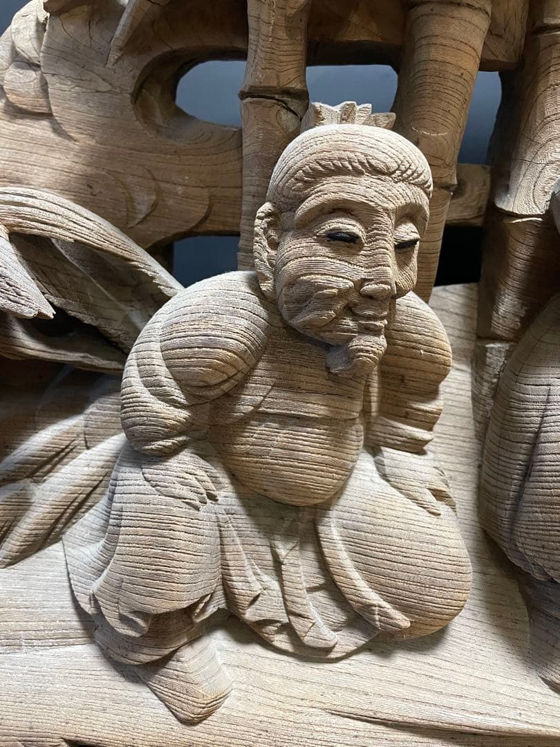 大型　蟇股　 彫刻 木彫　 彫刻工芸品　骨董品　幅131cm