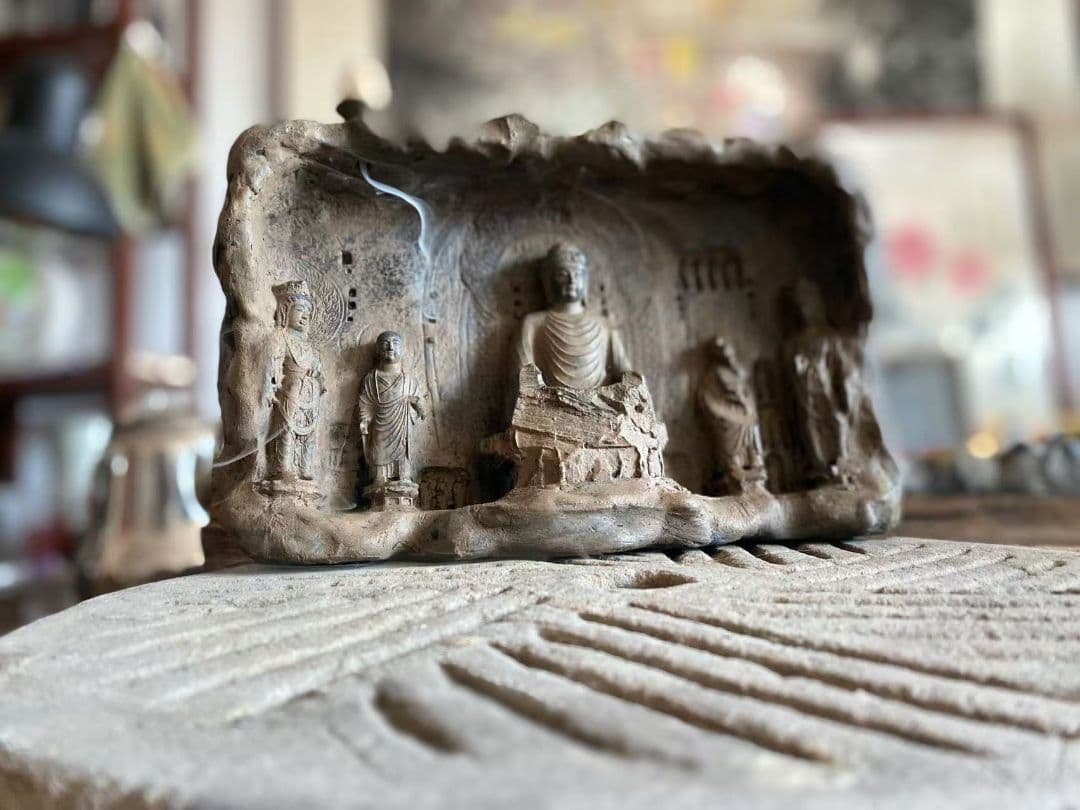 仏教美術 龍門石窟青灯古仏 仏像 禅意 鎮宅 倒流香 装飾品 工芸品 置物