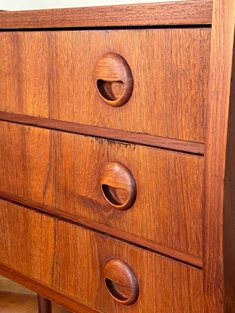 北欧 デンマーク ヴィンテージ チーク 3段 スモール チェスト