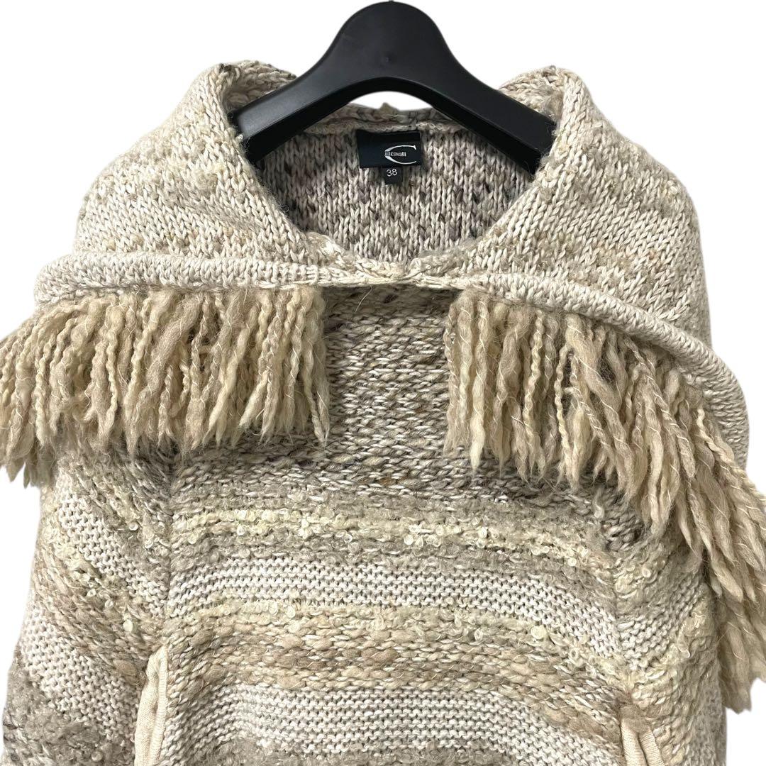 Just Cavalli /ニットポンチョ パーカー 38 ベージュ系 a535