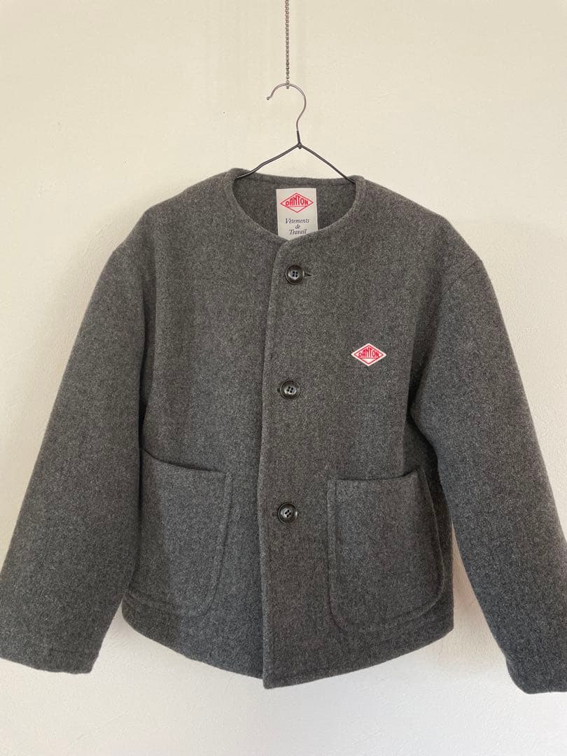 しょこら様　DANTON ウールライトパイルノーカラージャケット