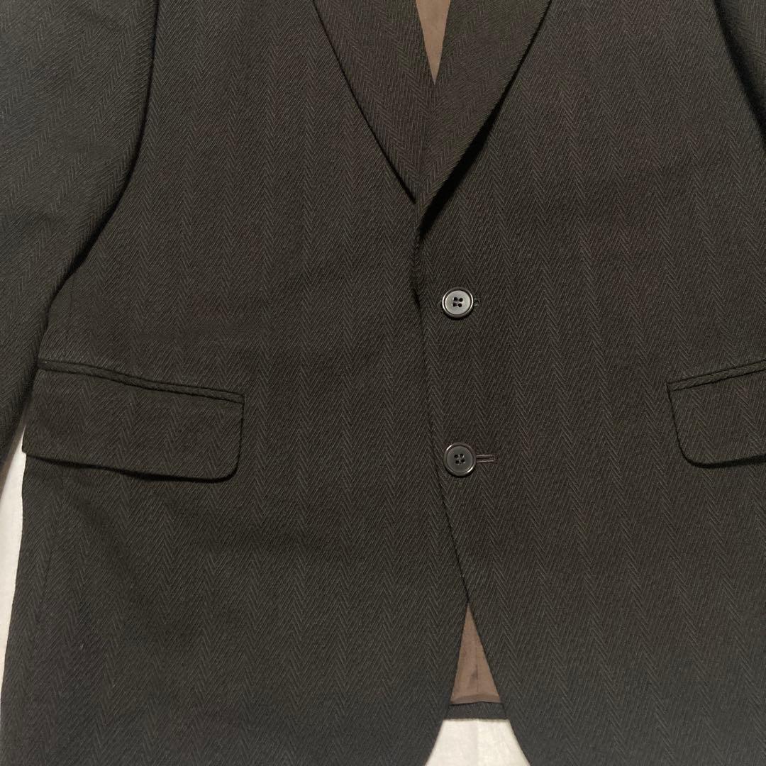 INTERMEZZO ツイードセットアップダークブラウン　ダーバン　ヘリンボーン