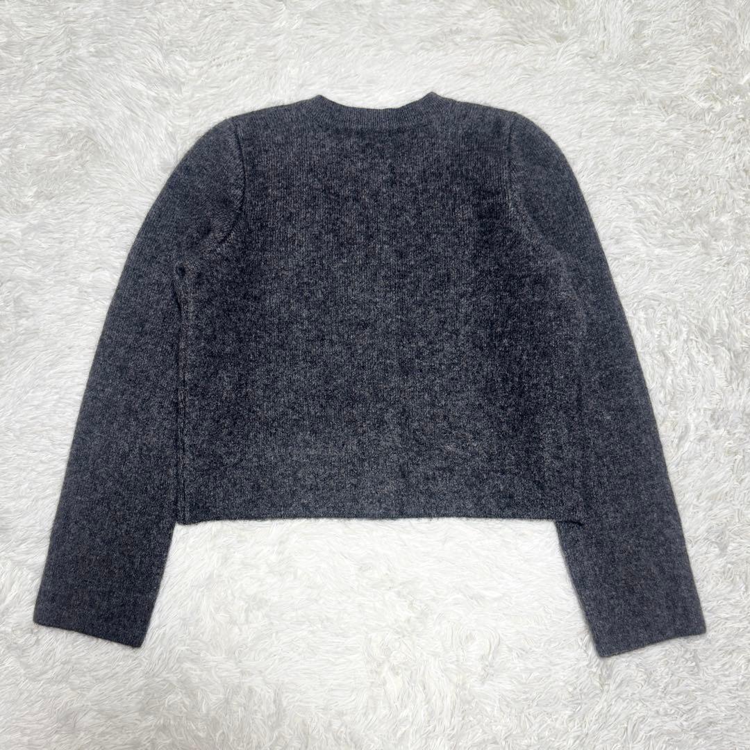 美品 anuans カシミヤブレンドノーカラーニットジャケット 定価2.2