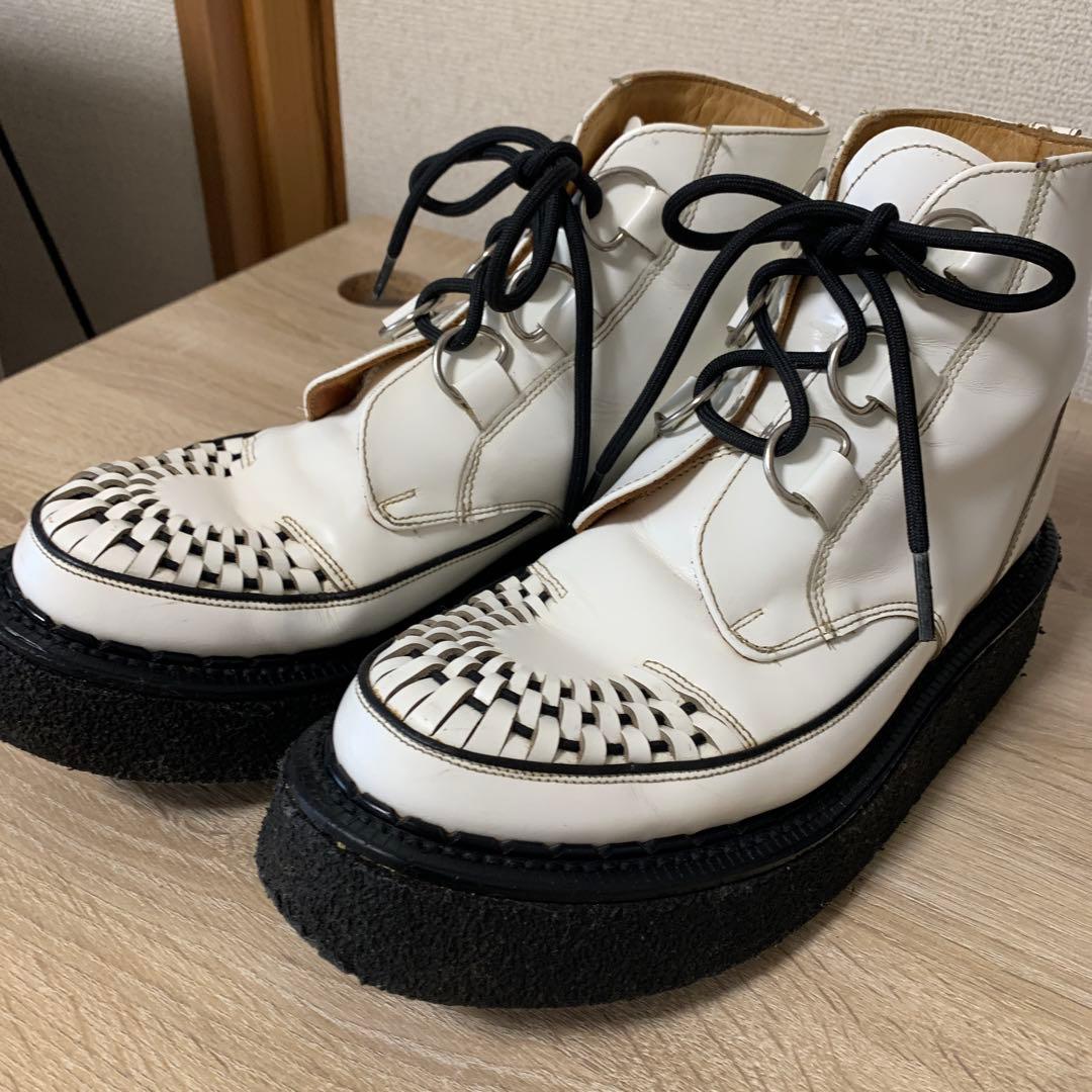 おすすめ品e coxハイカットラバーソール(UK6)ホワイト(中古品)