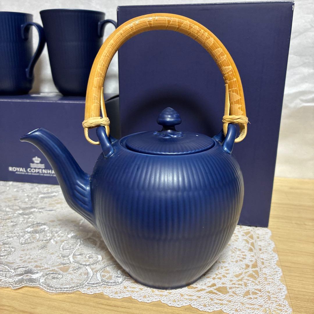 ロイヤルコペンハーゲン マグカップペア　ティーポット ネイビー