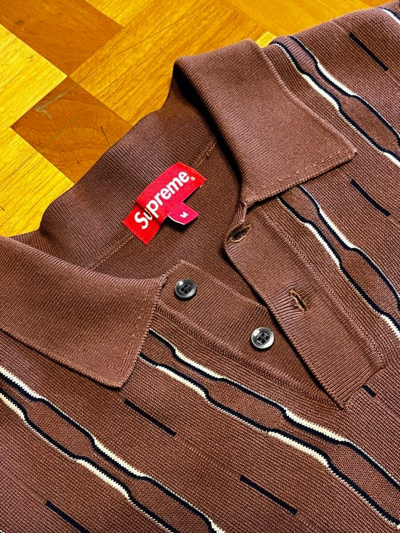 トップス supreme Vertical Stripe knit polo