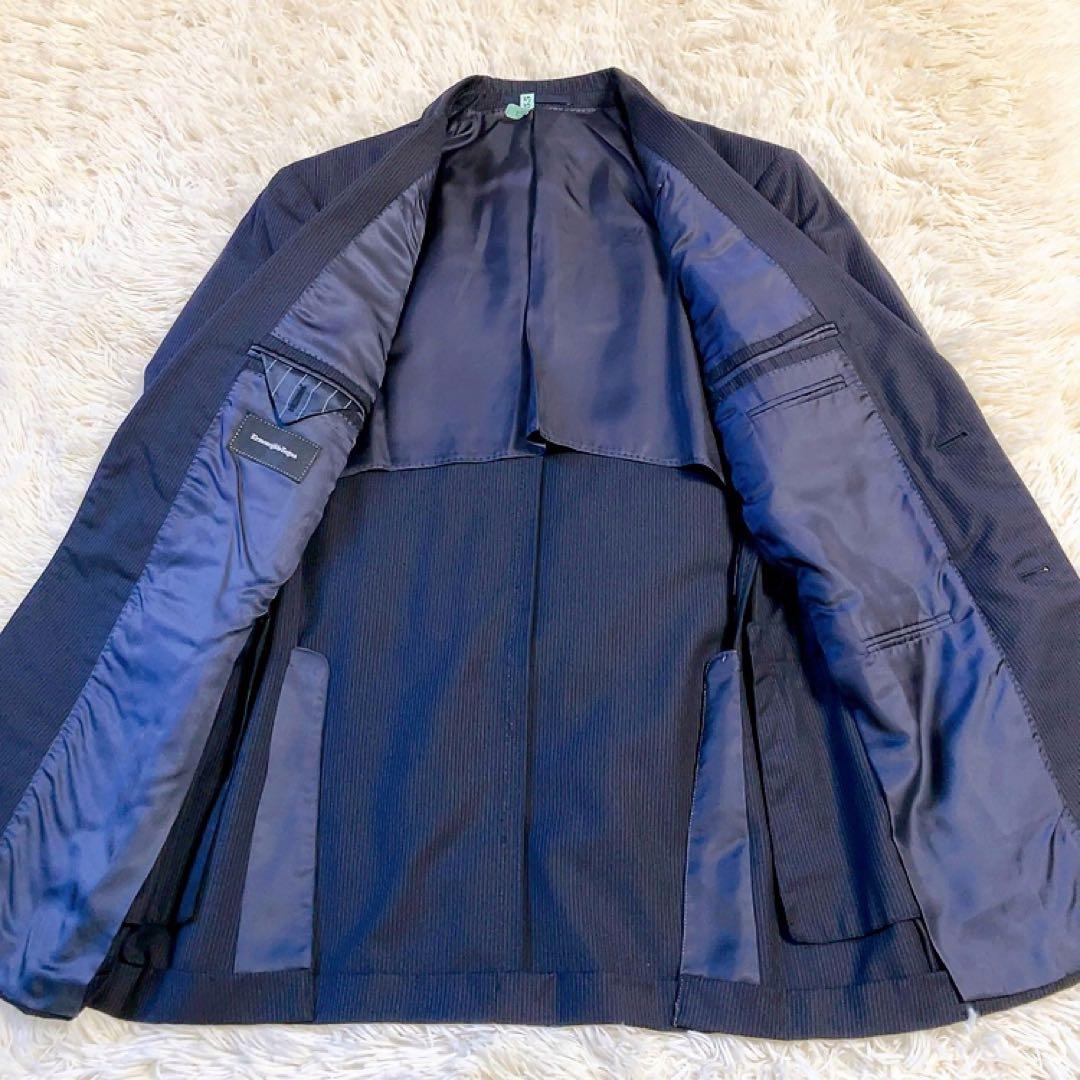 【黒タグ】Ermenegildo Zegna　スーツ　ネイビー　46　MILA