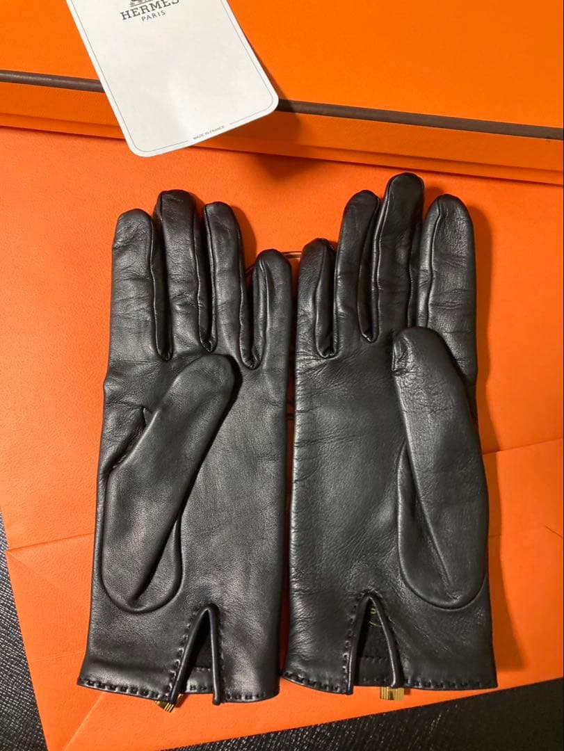 【美品.箱付】HERMES ケリー カデナグローブ 手袋 エルメス ラムスキン