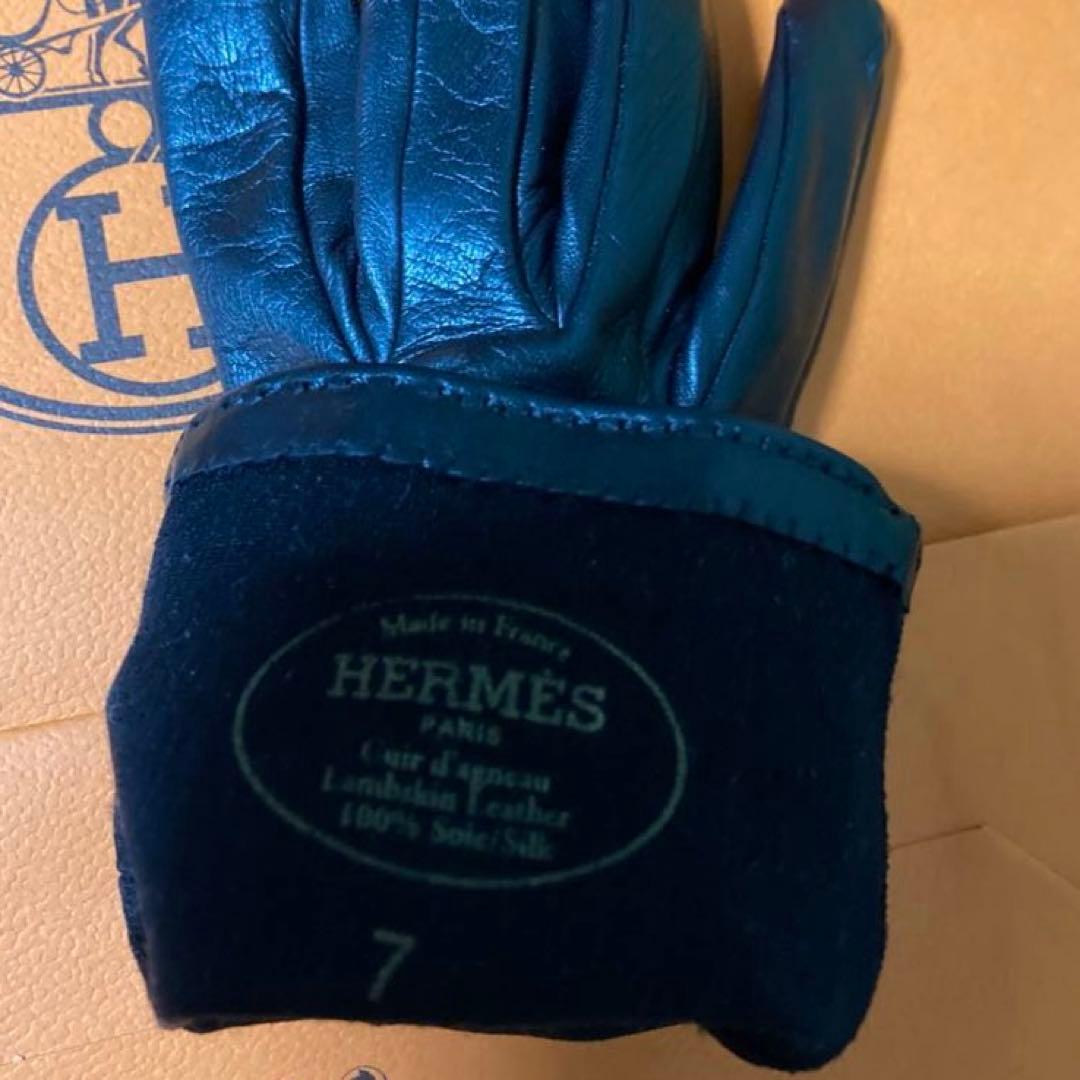 【美品.箱付】HERMES ケリー カデナグローブ 手袋 エルメス ラムスキン