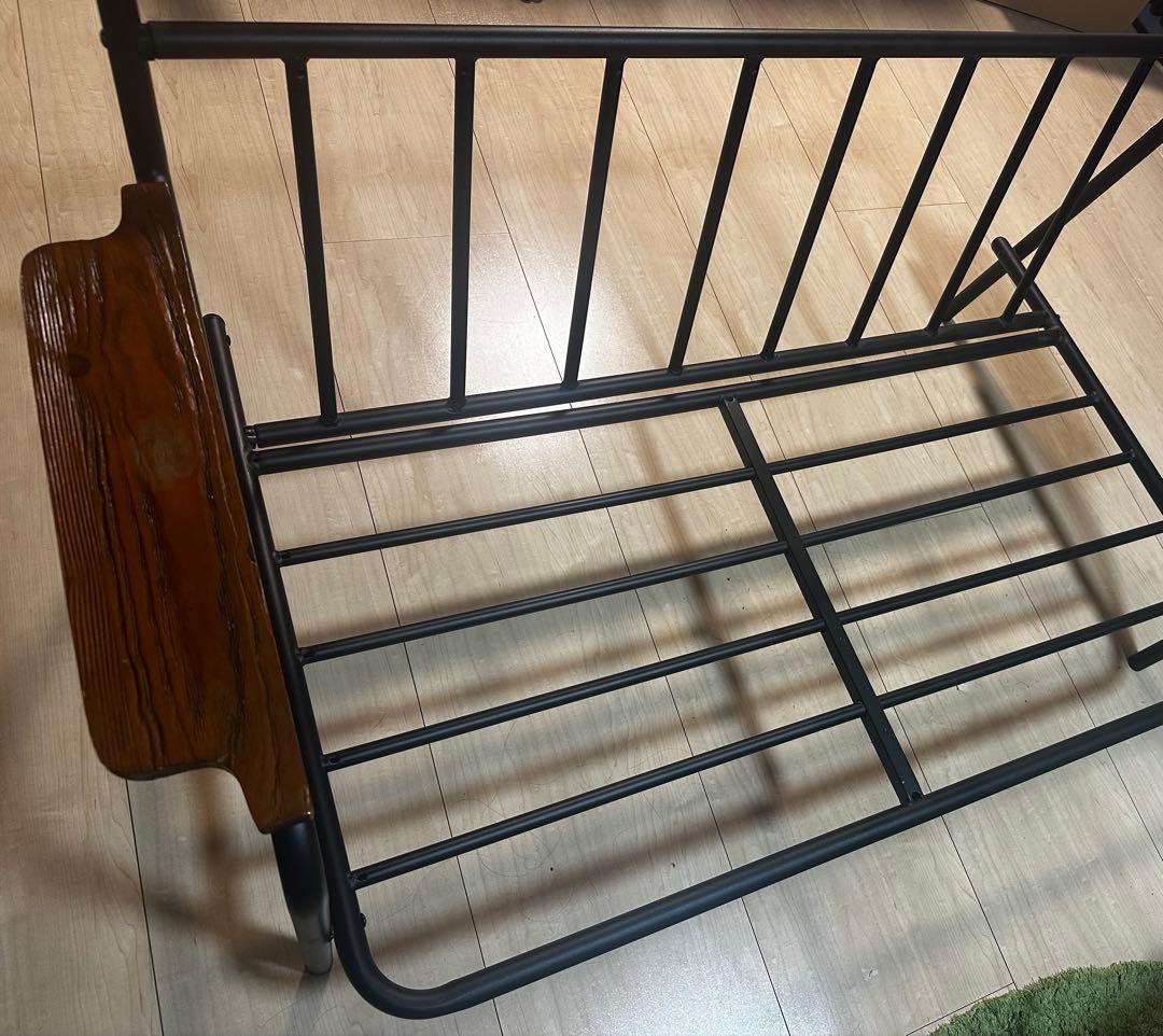 ブラウン合成皮革ソファ 2人掛け