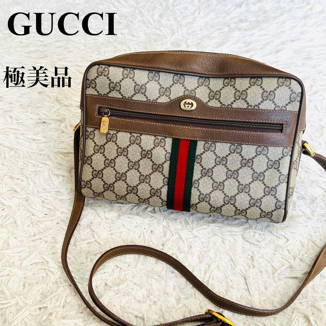【極美品】GUCCI グッチ　ショルダーバッグ　GG柄　シェリーライン　PVC