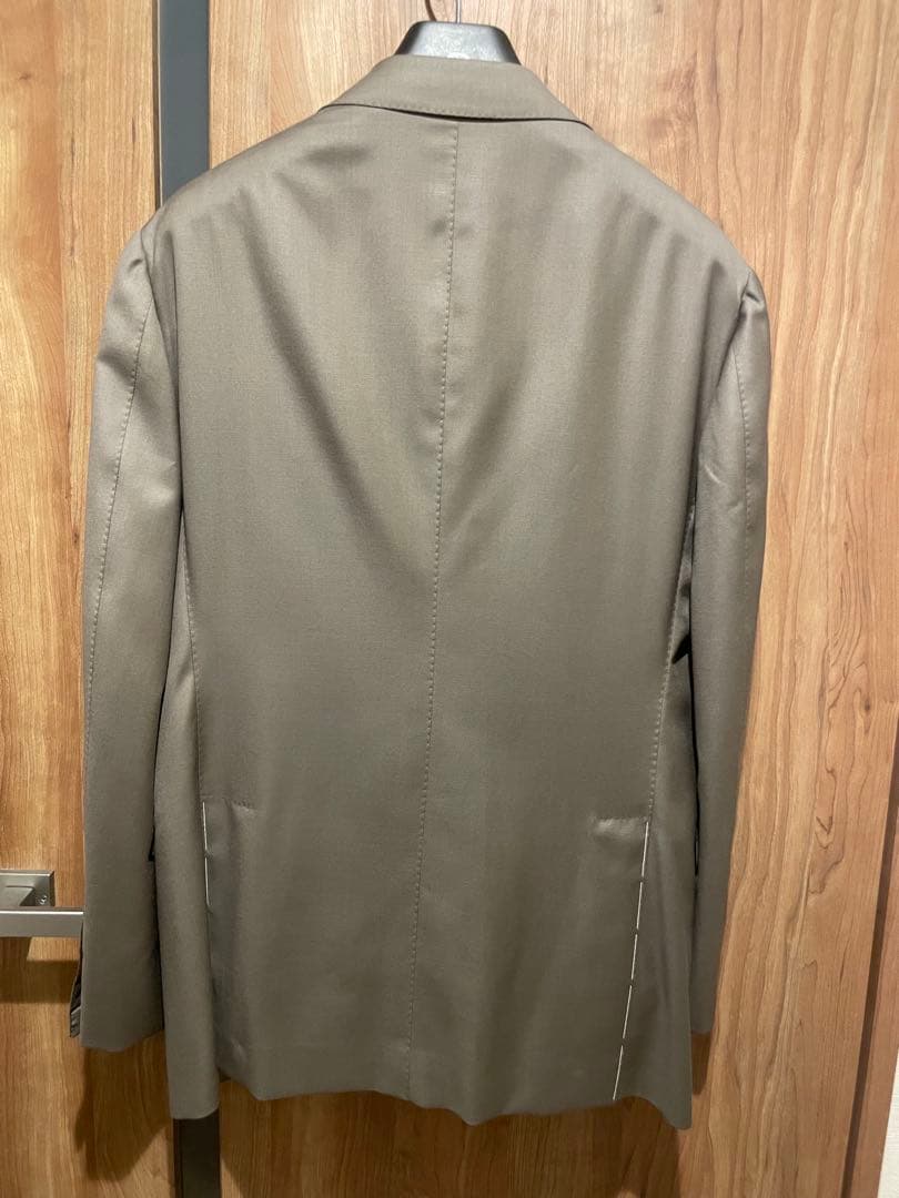 【新品未使用】シップス×ドーメル製生地スーツ／グレーカーキ／46