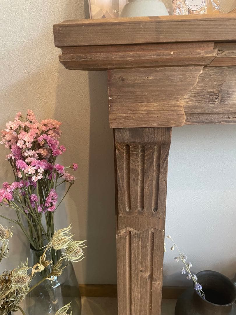 暖炉アンティーク風 木製棚