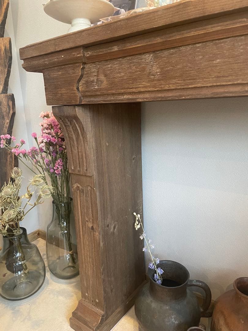 暖炉アンティーク風 木製棚